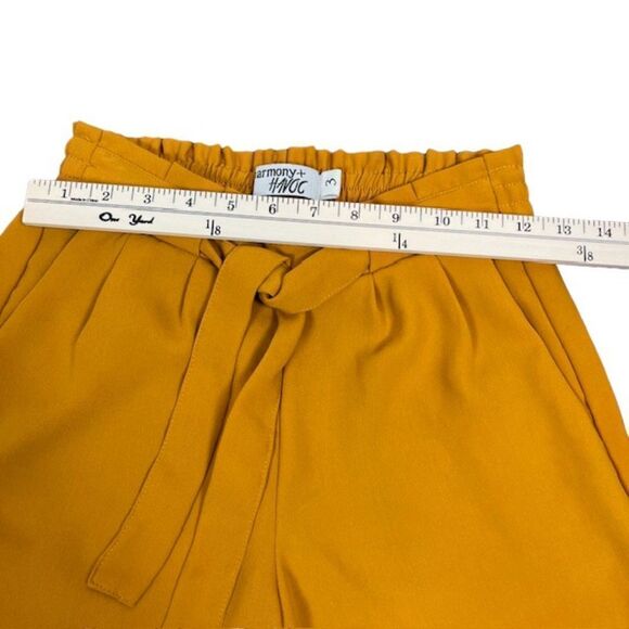 Harmony & Havoc Wide Leg Pants Mustard Yellow Gold Elastic / Tie Waist Size 3 - Picture 3 of 11
